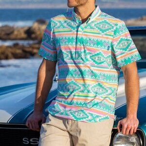 Chubbies Men's en Fuego Wild Woven Friday Shirt-Bright Pastel Southwest Print